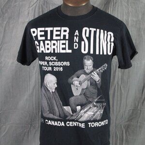 Band Shirt - Peter Gabriel and Sting 2016 Rock Paper Scissor Tour - Mens Medium
